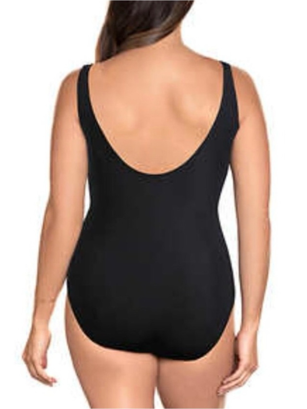 Miradonna by Miraclesuit Classic Black Wrap Front One Pice Swimsuit Size 14 - Picture 2 of 8